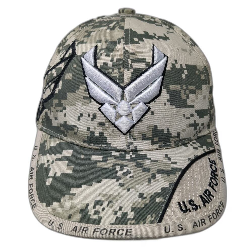 K&S Unique Baseball Cap Green One Size Digital Camo US Air Force Embroidered Hat